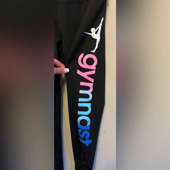 Justice Girls Gymnast Sport Lattice Leggings Size 12 - Picture 2 of 6